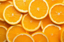Orange Fruit Slices Citrus Arrangement Full Frame Background.