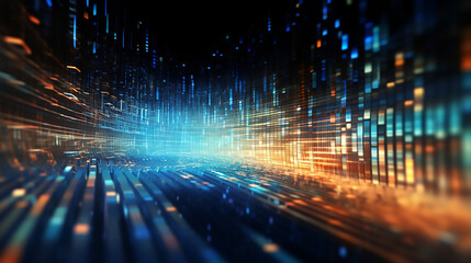 Wall Mural - binary background color bytes of binary code flying