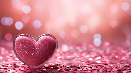 Canvas Print - pink glitter in shiny background valentines day