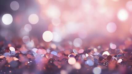 Wall Mural - Amazing Elegant Silver and Pink Glitter Vintage Lights Backgroun