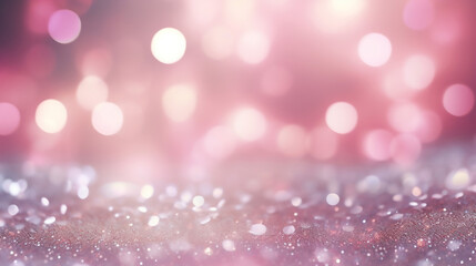 Wall Mural - Abstract Silver and Pink Glitter Vintage Lights Background