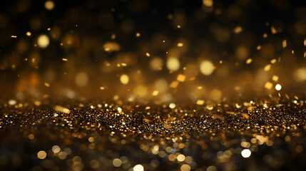 Wall Mural - fantastic background of abstract glitter lights gold and black