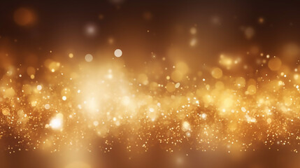 Wall Mural - Glow Light Effect Gold Glitter and Bokeh