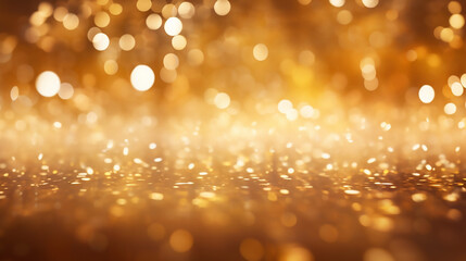 Wall Mural - Gold Light Shiny Bokeh Abstract Blur Background
