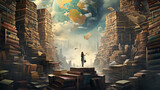 Fototapeta  - Amazing World of Books Concept
