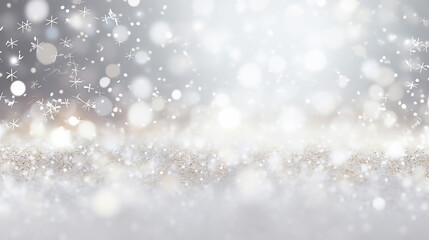 Wall Mural - White Snow Background Bokeh White Background Glitter