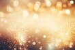 © Anny - Gold Vintage Fireworks and bokeh on New Year's Eve and copy space.