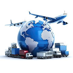 Global business logistics import export background and container cargo freight ship transport concept