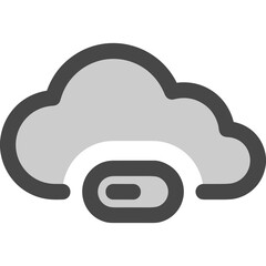 Cloud storage icon symbol vector image. Illustration of the database server hosting cloud system digital design image