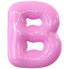 Pink Letter B Font Bubble