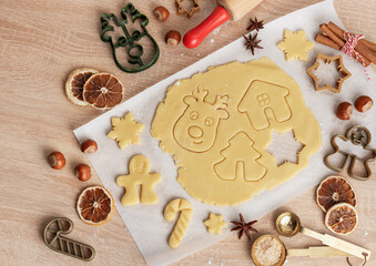 Wall Mural - Christmas baking, gingerbread cookies