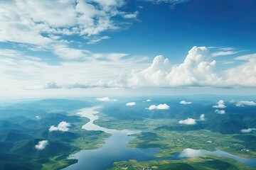 Wall Mural - Rivers. lakes, valleys, fields from an airplane window
