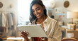 © N Felix/peopleimages.com - Fashion designer, woman and tablet for e commerce, online shop planning and stock or logistics management. Startup, small business and seller on digital technology for profit, sales or website order