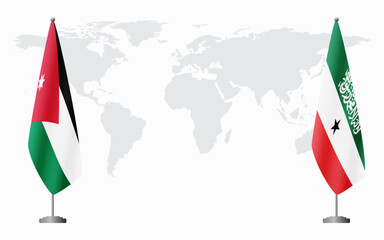 Jordan and Somaliland flags for official meeting