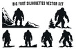 Bigfoot Vector Silhouettes Clipart Bundle, A Set of Yeti vector illustrations, Bigfoot Silhouettes Clip art