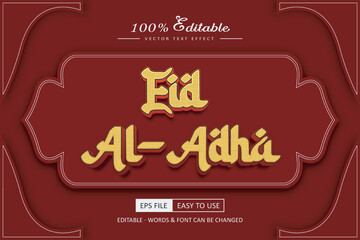 Wall Mural - Eid al adha mubarak vector text effect