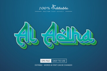 Wall Mural - Al adha text effect eid mubarak 