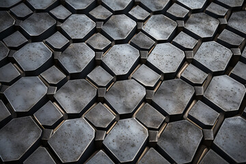 Wall Mural - Industrial fabricated metallic surface, material texture in geometric pattern