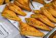 Cheese boereg or boreg, Armenian layered filo dough puff pastry with cheese at a food festival in San Francisco