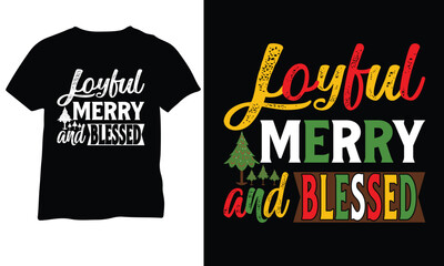 Wall Mural - Joyful merry and blessed Christmas Holiday Vacation Shirt Funny Xmas Shirt vector Design