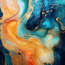 Abstract Background With Drops, Marble Bleu