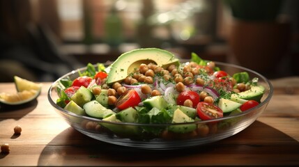 Poster - Chickpea tomato and avocado salad