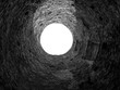 Stone well hole isolated over transparent background png illustration, old construction from inside, brick well walls, fall down in the well concept