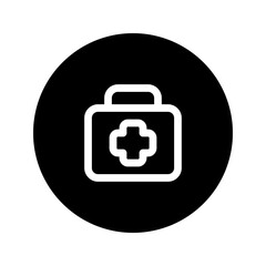 Canvas Print - first aid kit circular line icon