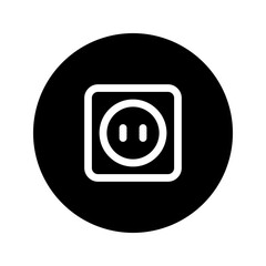 Canvas Print - power outlet circular line icon