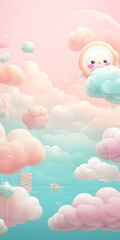 Poster - Colorful cute pastel wallpaper background