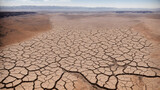 Fototapeta  - A dry and drought land due to lack of rain