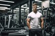 © shelbys - Strength Training in the Gym - Muscular Man Posing. Fictional characters created by Generated AI.