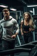 © shelbys - In the Gym, Two Fitness Enthusiasts Are Ready to Work Out. Fictional characters created by Generated AI.