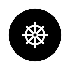 Canvas Print - rudder circular line icon