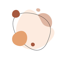 Leinwandbilder - Abstract shapes frame. Minimalistic background design from flowing fluid circles, natural organic curved geometric elements. Modern creative minimal flat graphic vector illustration isolated on white