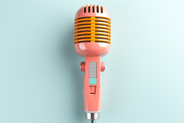 3d microphone on white background. 