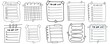 Collection of templates of To do lists. Outline vector hand drawn icons. Graphic design. Illustrations on white background.