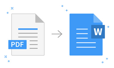 Poster - illustration of a icon convert pdf to word