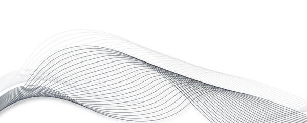 Abstract Grey, white wave line transparent background. Wave modern stream background. Abstract business wave curve lines background. Vector Illustration the gray pattern of lines abstract background.