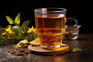 Sticker - fresh brewed herbal tea in a glass