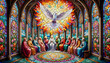 © Tekweni - Stained Glass Chamber of Light: Mary and the Disciples at the Descent of the Holy Spirit at Pentecost