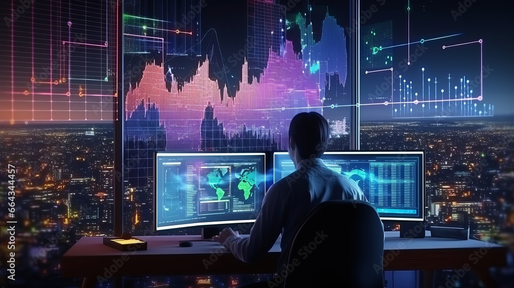 expert data scientist analyzing complex data sets with big data ...