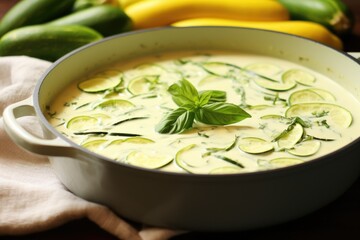 Poster - zoodles soaking in a creamy alfredo sauce