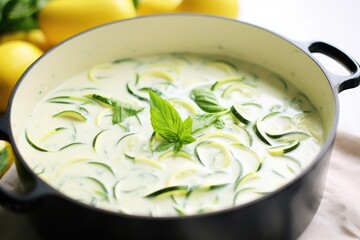 Poster - zoodles soaking in a creamy alfredo sauce