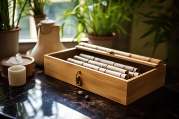 Sticker - a bamboo steam box for traditional therapy