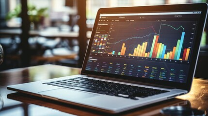 laptop with graph
