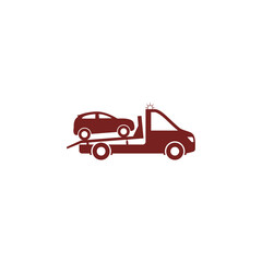 Canvas Print - Towing truck van with car sign icon isolated on transparent background