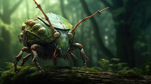 Exotic Beetle Macro Photography. Illustration.