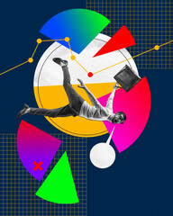 Wall Mural - young guy, employee working on strategies and analytics. making professional research, planning. con