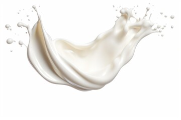 Wall Mural - milk splash isolated on a white background, liquid splash.